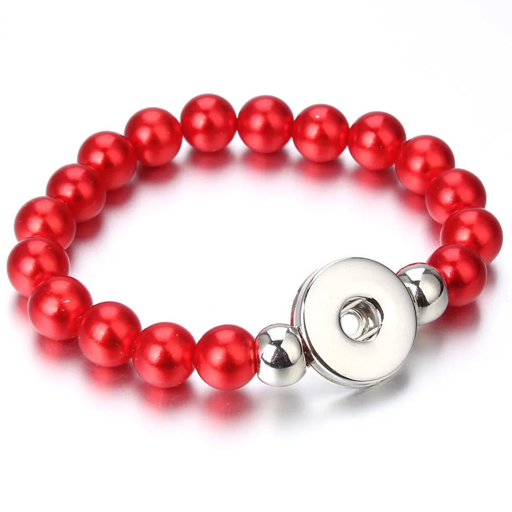 New Snap Bracelet 18mm Snap Button Bracelet DIY Handmade Stone Beads Charms Bracelet for Women Gift DIY Snap Jewelry