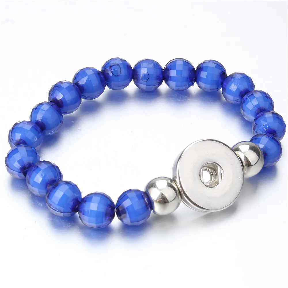 New Snap Bracelet 18mm Snap Button Bracelet DIY Handmade Stone Beads Charms Bracelet for Women Gift DIY Snap Jewelry