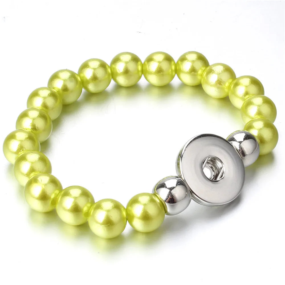 New Snap Bracelet 18mm Snap Button Bracelet DIY Handmade Stone Beads Charms Bracelet for Women Gift DIY Snap Jewelry