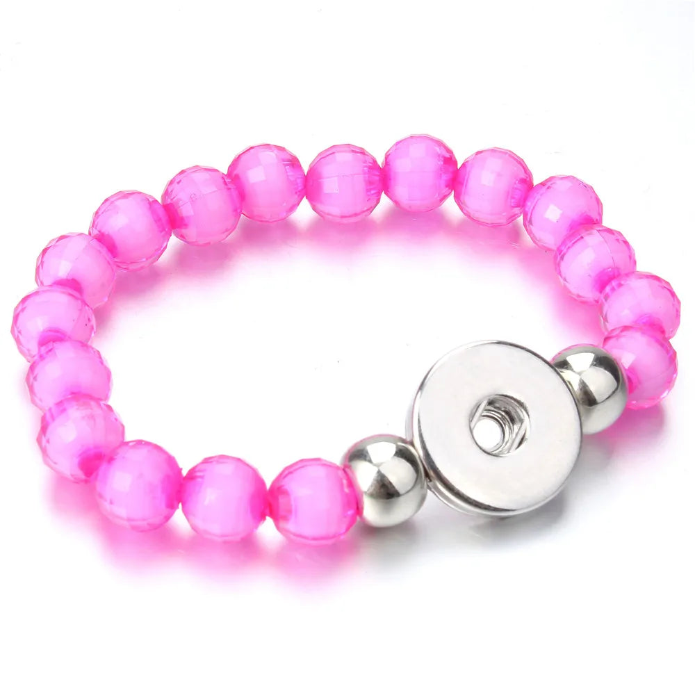 New Snap Bracelet 18mm Snap Button Bracelet DIY Handmade Stone Beads Charms Bracelet for Women Gift DIY Snap Jewelry