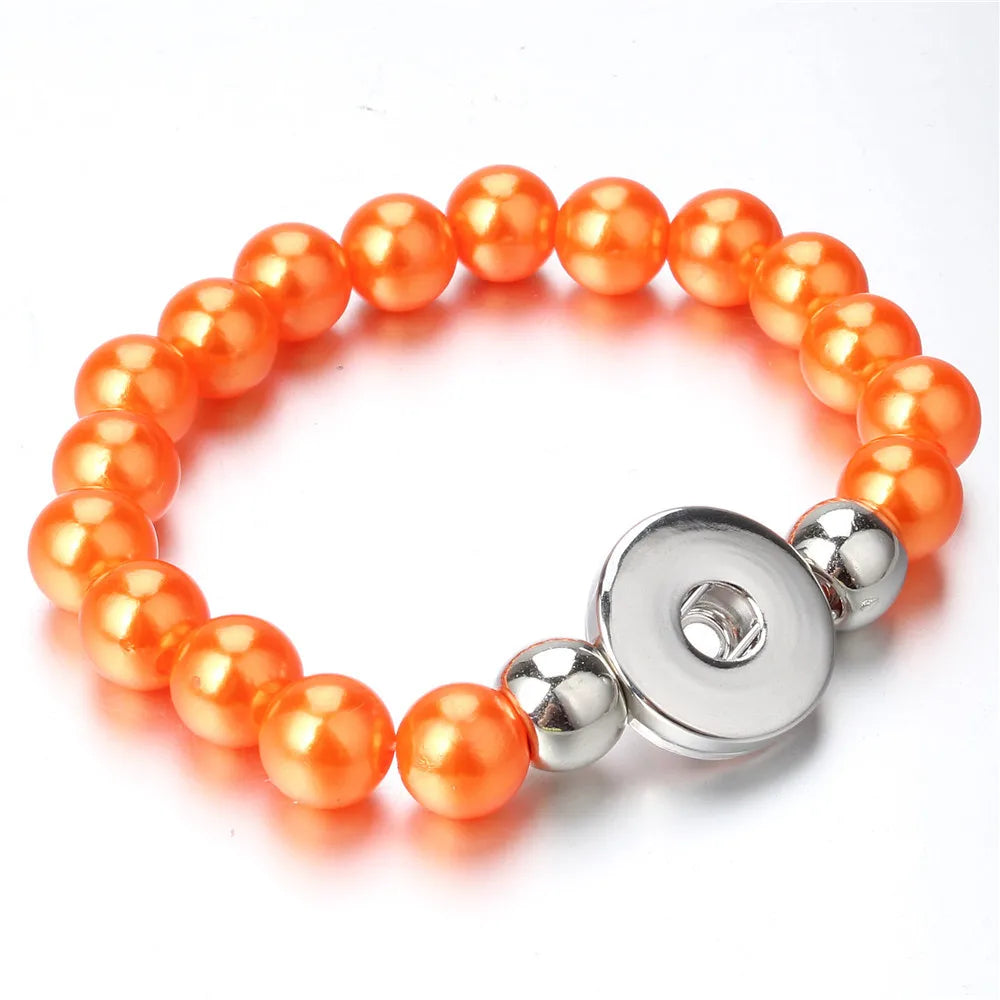 New Snap Bracelet 18mm Snap Button Bracelet DIY Handmade Stone Beads Charms Bracelet for Women Gift DIY Snap Jewelry