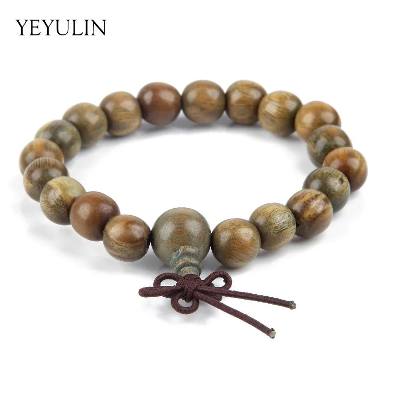 New Arrival 17 15 11 9mm Palo Santo Wood Buddha Beads Bracelet For Women Men Wooden Bangles Jewelry Gift