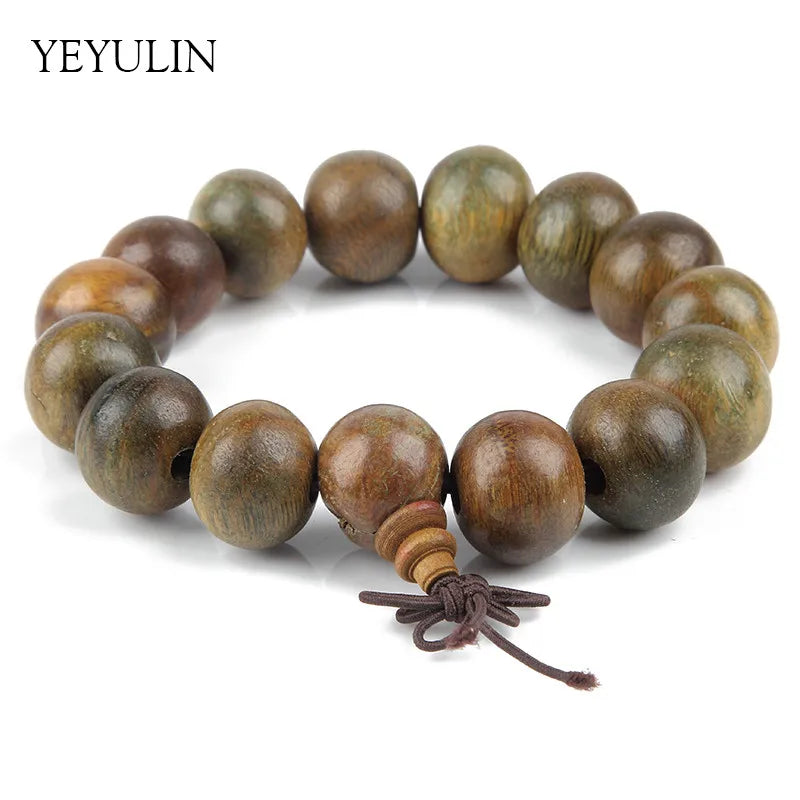 New Arrival 17 15 11 9mm Palo Santo Wood Buddha Beads Bracelet For Women Men Wooden Bangles Jewelry Gift