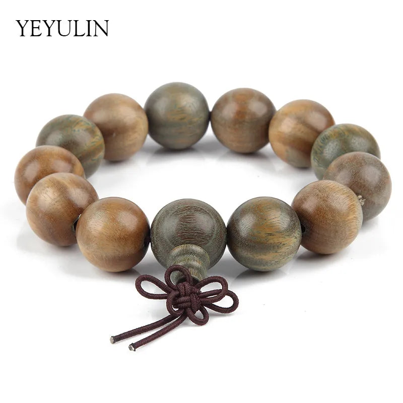 New Arrival 17 15 11 9mm Palo Santo Wood Buddha Beads Bracelet For Women Men Wooden Bangles Jewelry Gift