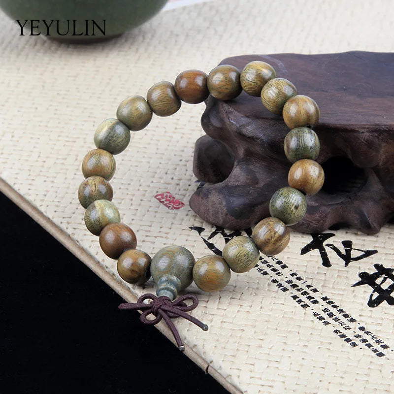 New Arrival 17 15 11 9mm Palo Santo Wood Buddha Beads Bracelet For Women Men Wooden Bangles Jewelry Gift