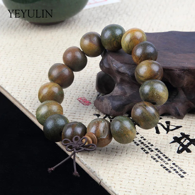 New Arrival 17 15 11 9mm Palo Santo Wood Buddha Beads Bracelet For Women Men Wooden Bangles Jewelry Gift