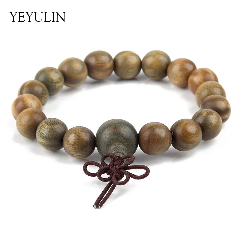 New Arrival 17 15 11 9mm Palo Santo Wood Buddha Beads Bracelet For Women Men Wooden Bangles Jewelry Gift