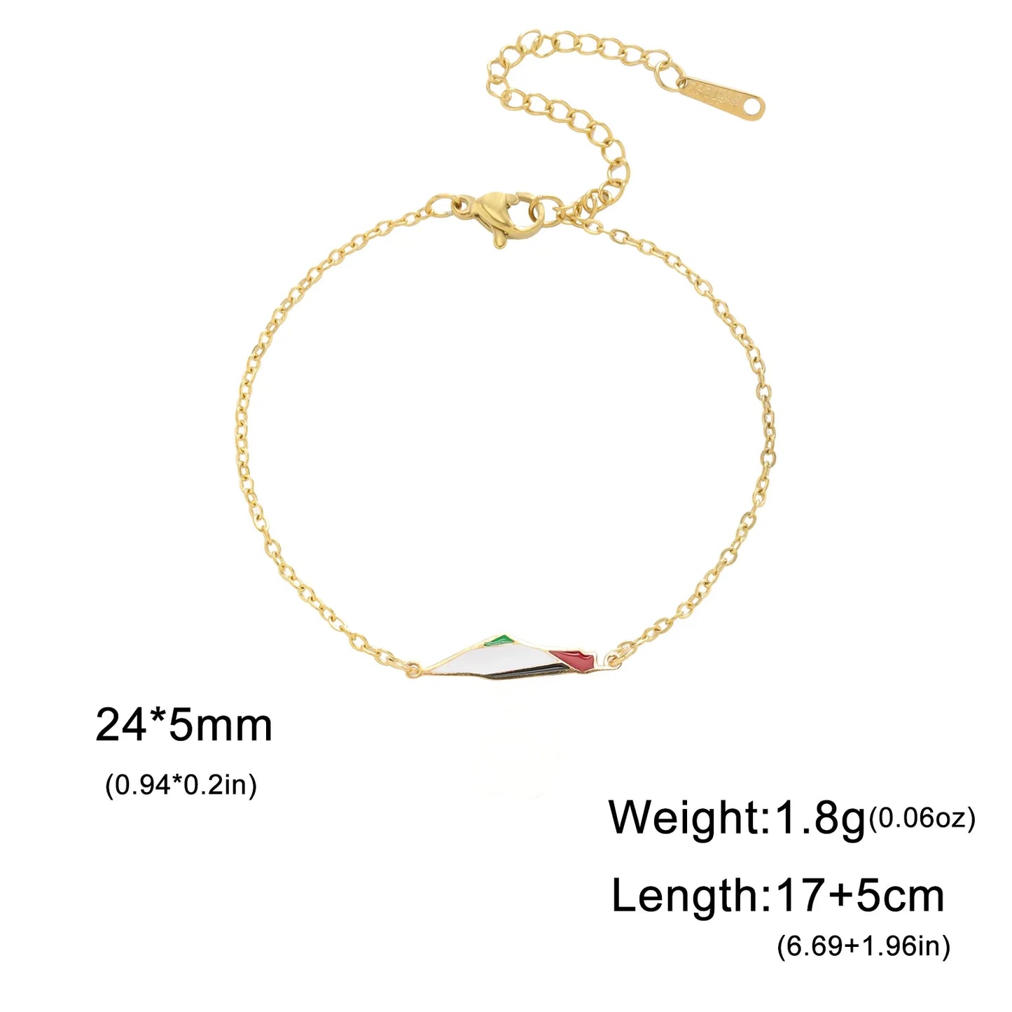 Cazador Palestine Map Double Layers Beads Chain Bracelets for Women Stainless Steel Jewelry Charm Bracelet Gift 2024 Wholesale