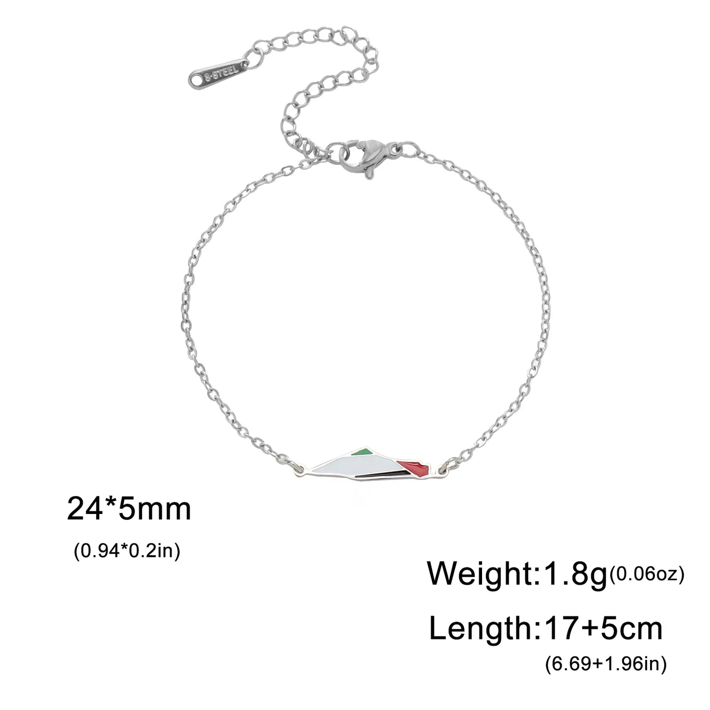 Cazador Palestine Map Double Layers Beads Chain Bracelets for Women Stainless Steel Jewelry Charm Bracelet Gift 2024 Wholesale